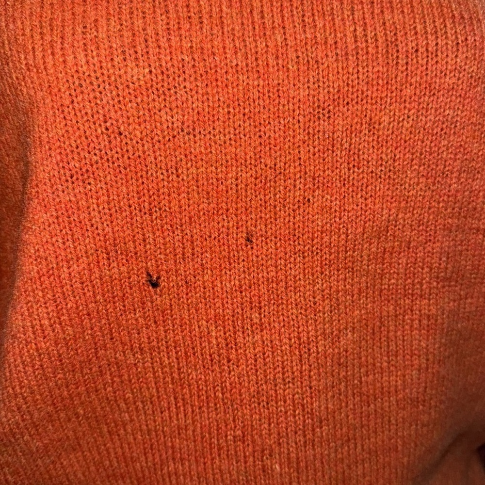 Aquascutum of London Vintage Orange Shetland Wool Crew Neck Sweater - Picture 7 of 7
